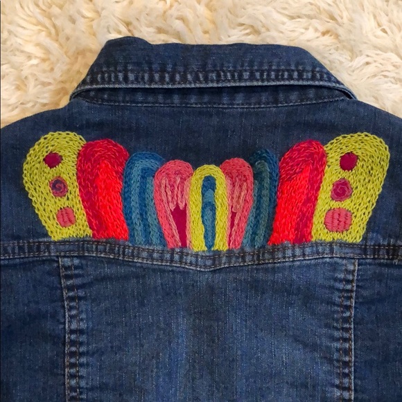 C’est toi jeans Jackets & Blazers - 1 of a Kind Neon Hand Embroidered Denim Jacket 💛